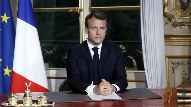 Macron, en una comparecencia como presidente de Francia. 