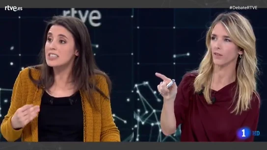 Irene Montero y Cayetana Álvarez de Toledo, en RTVE Irene Montero y Cayetana Álvarez de Toledo, en RTVE