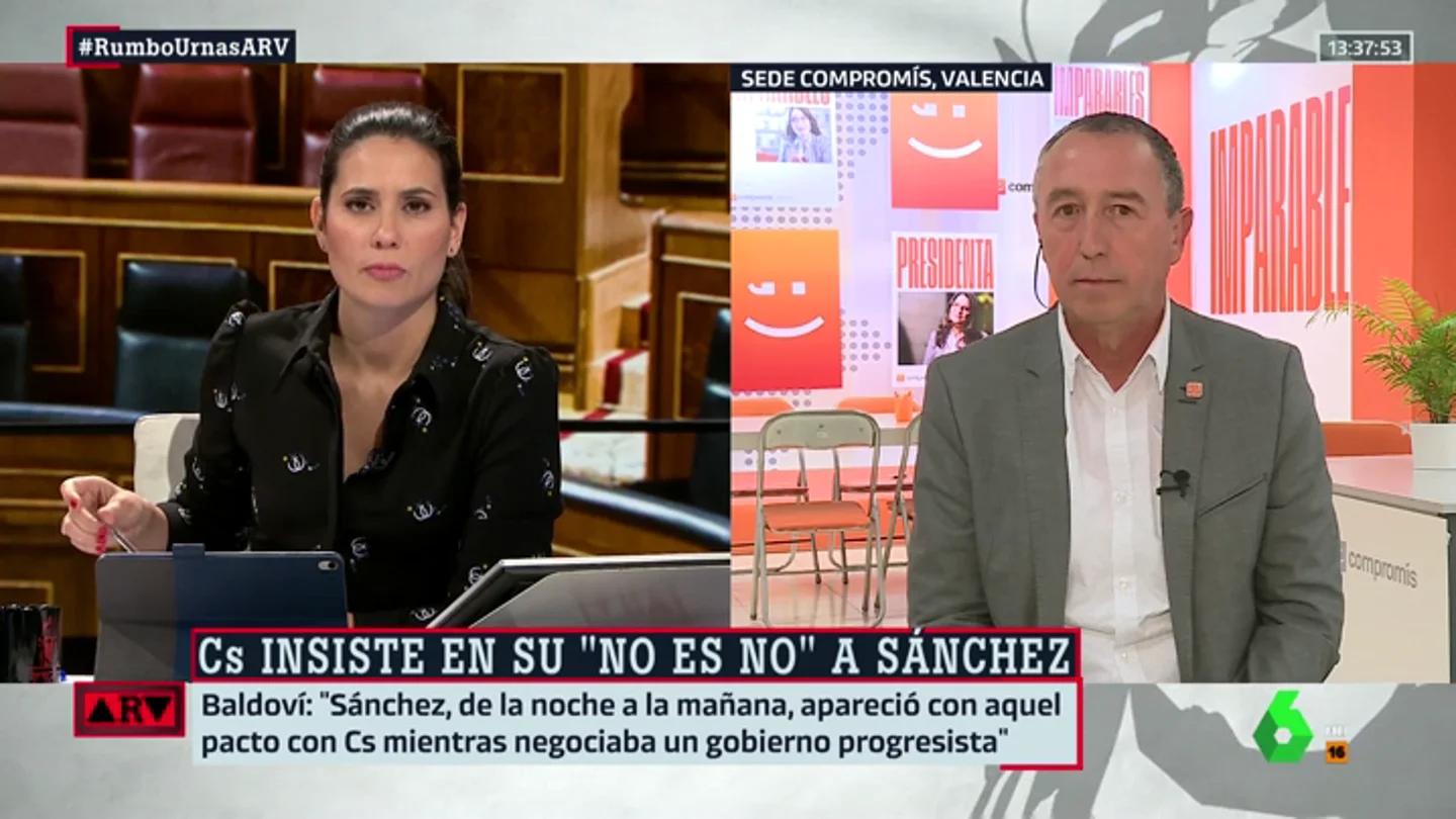 Joan Baldoví (Compromís): "Mi apuesta es un Gobierno con PSOE, PNV y Unidas Podemos" Joan Baldoví (Compromís): "Mi apuesta es un Gobierno con PSOE, PNV y Unidas Podemos"