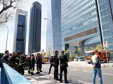 Dispositivo policial en el Paseo de la Castellana. Dispositivo policial en el Paseo de la Castellana.