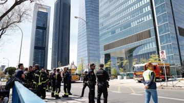 Dispositivo policial en el Paseo de la Castellana.