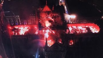 El incendio de Notre-Dame, a vista de dron