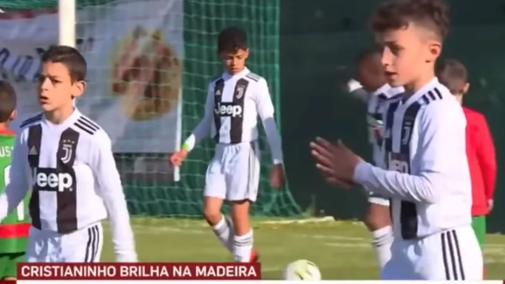 Cristiano Jr., en su partido con el benjamín de la Juventus