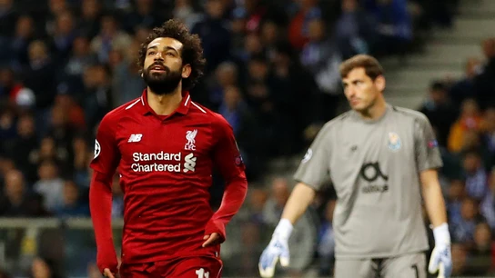 Mohamed Salah celebra un gol ante Casillas Mohamed Salah celebra un gol ante Casillas