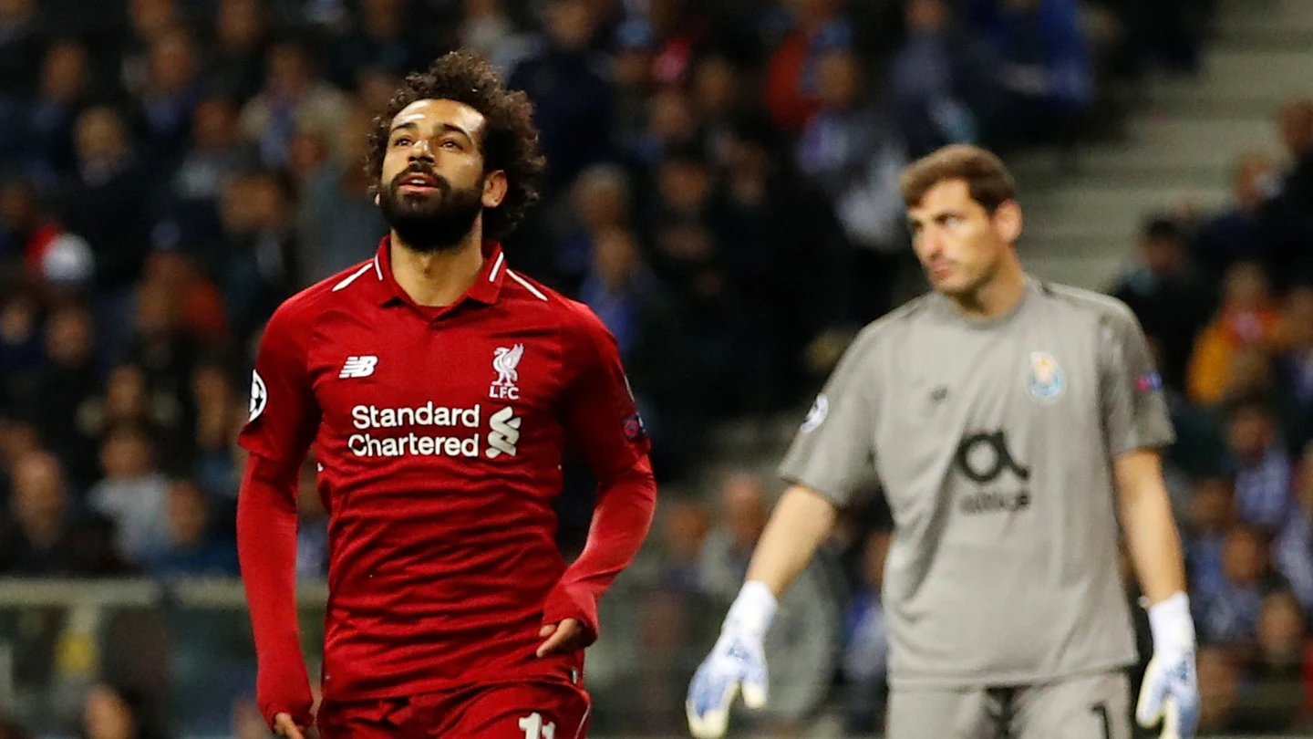 Mohamed Salah celebra un gol ante Casillas Mohamed Salah celebra un gol ante Casillas