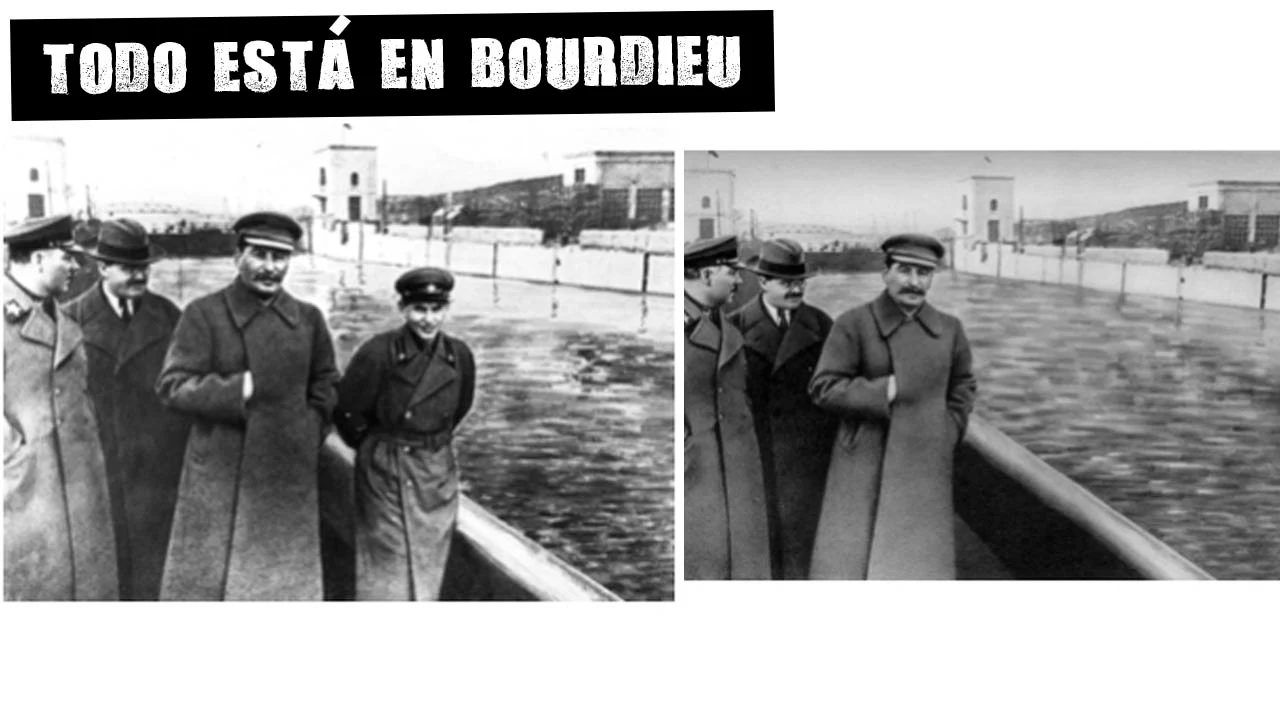 Nikolái Yezhov, jefe de la NKVD, fue eliminado de las fotografías en las que aparecía junto a Stalin Todo está en Bourdieu
