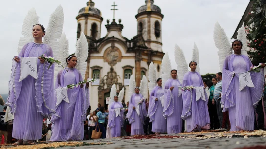 Procesión de Semana Santa en Ouro Preto, Brasil. Procesión de Semana Santa en Ouro Preto, Brasil.