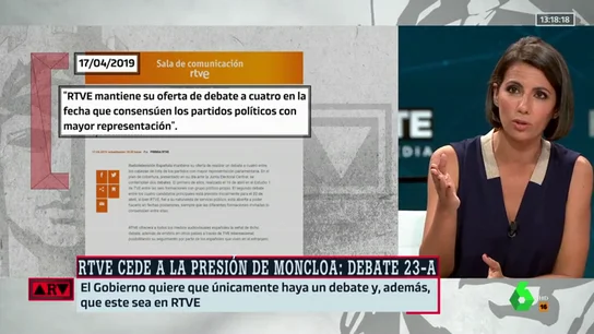 Ana Pastor, sobre el cambio de fecha del debate en TVE: "Sorprende que los partidos, que no son el PSOE, no hayan recibido una llamada" Ana Pastor, sobre el cambio de fecha del debate en TVE: "Sorprende que los partidos, que no son el PSOE, no hayan recibido una llamada"