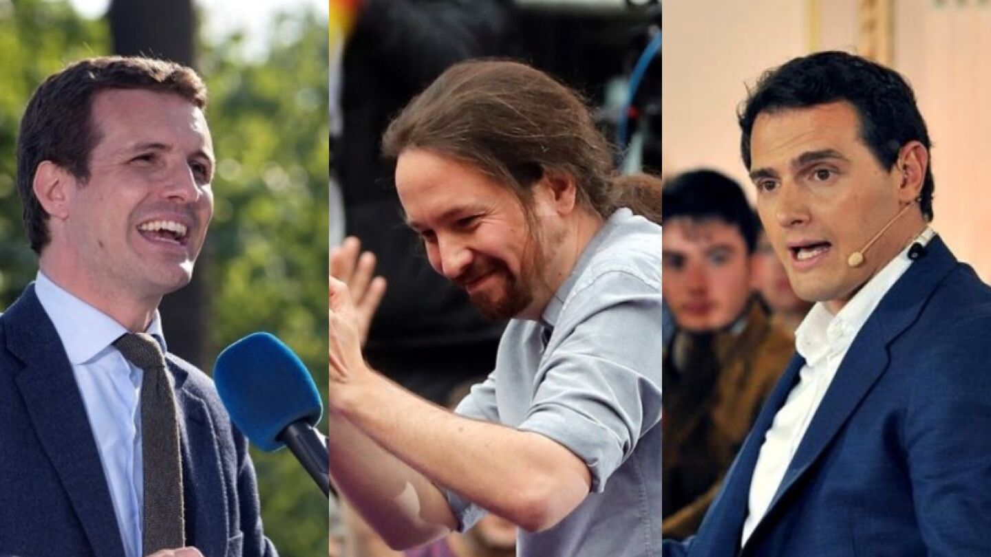 Pablo Casado, Pablo Iglesias y Albert Rivera