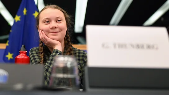 Greta Thunberg durante su discurso en el Parlamento Europeo Greta Thunberg durante su discurso en el Parlamento Europeo