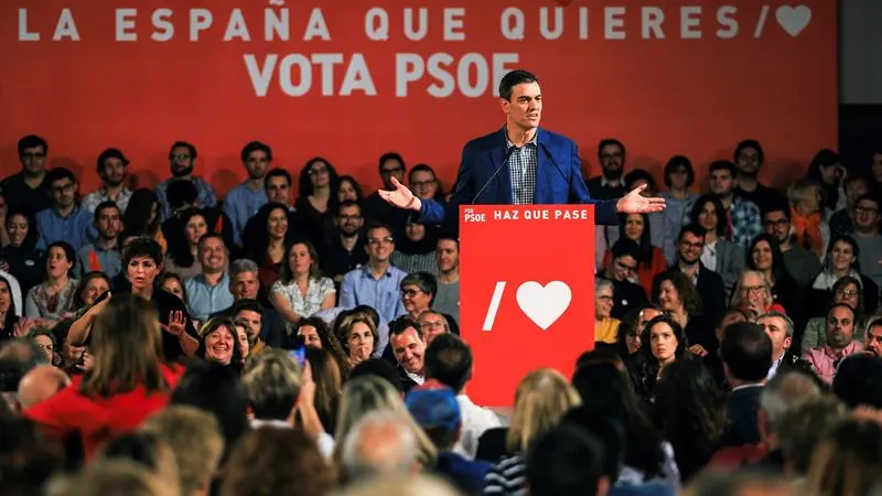 El candidato del PSOE a la reelección como presidente del Gobierno, Pedro Sánchez