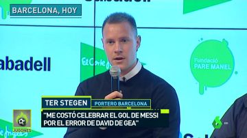 Ter Stegen, sobre la cantada de De Gea ante Messi: "La verdad es que me costó un poco celebrar ese gol, es un compañero que ocupa la misma posición que yo"