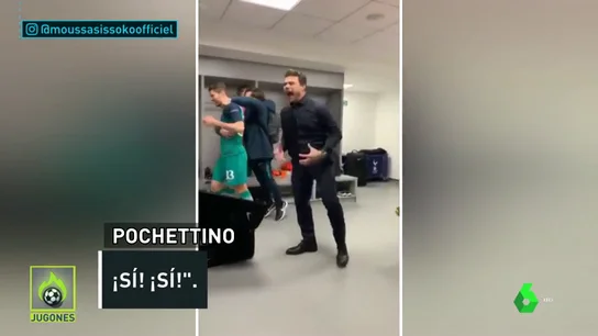 Pochettino imita a Simeone y a Cristiano: así fue su celebración tras el pase a semis del Tottenham Pochettino imita a Simeone y a Cristiano: así fue su celebración tras el pase a semis del Tottenham