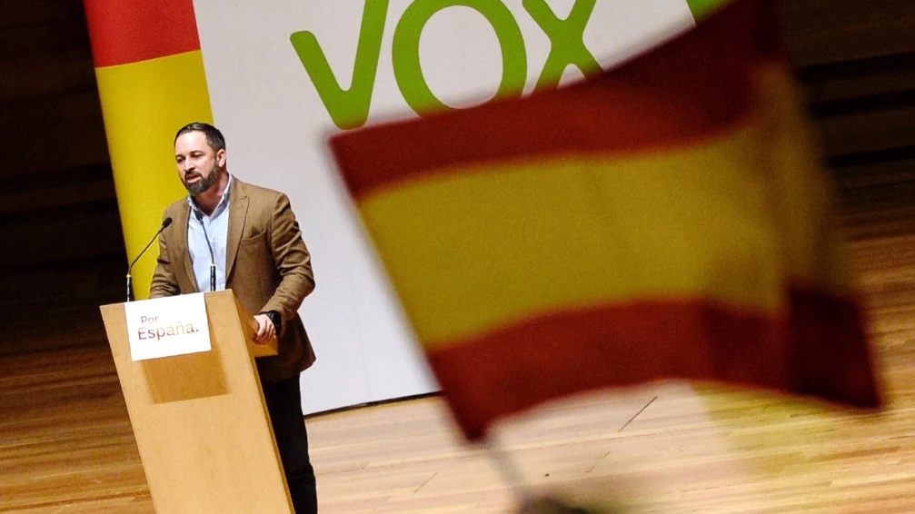 Santiago Abascal en un acto de Vox