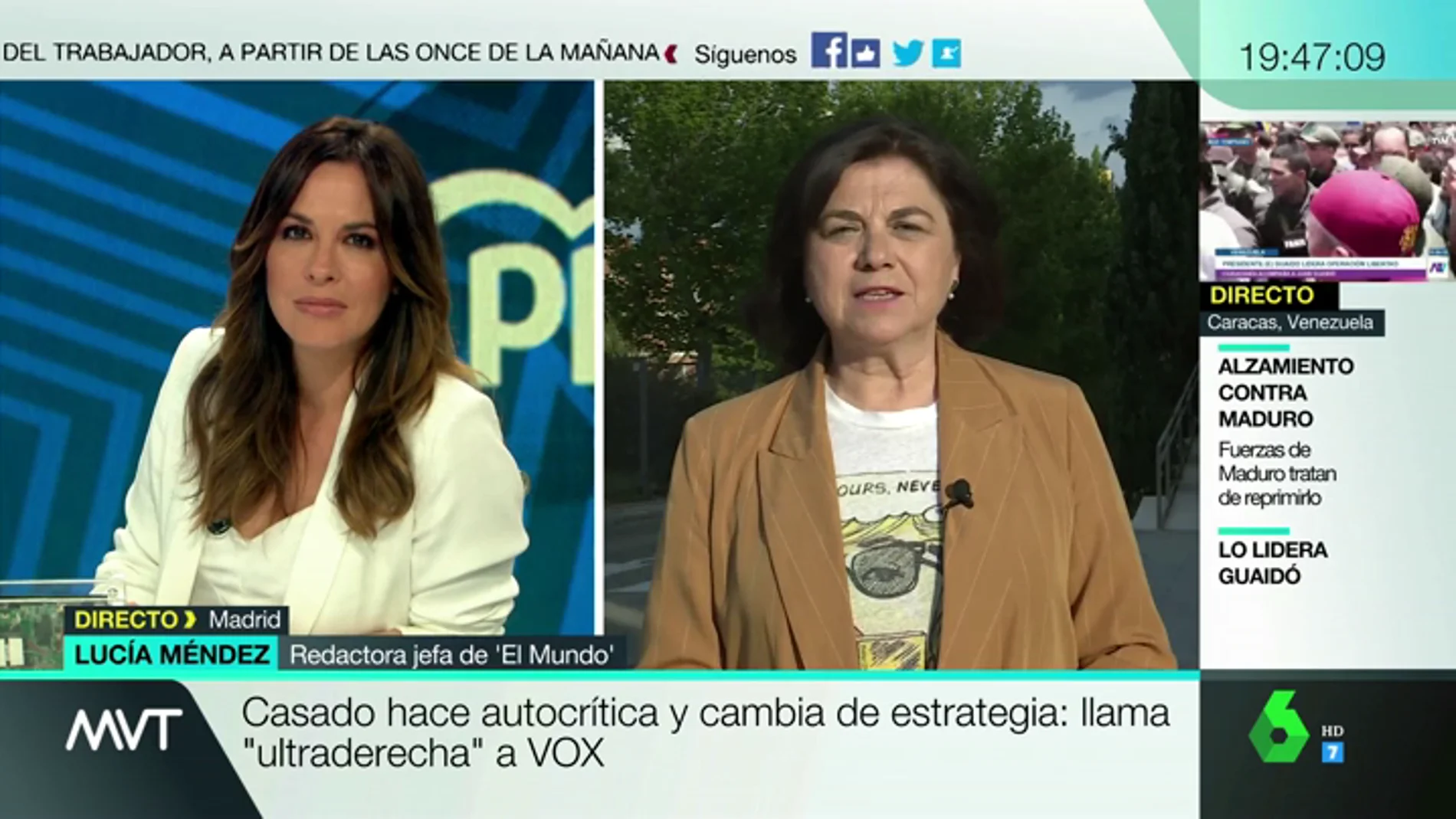 Lucía Méndez: "Pablo Casado reniega de todo lo que ha hecho desde que está al frente del PP"