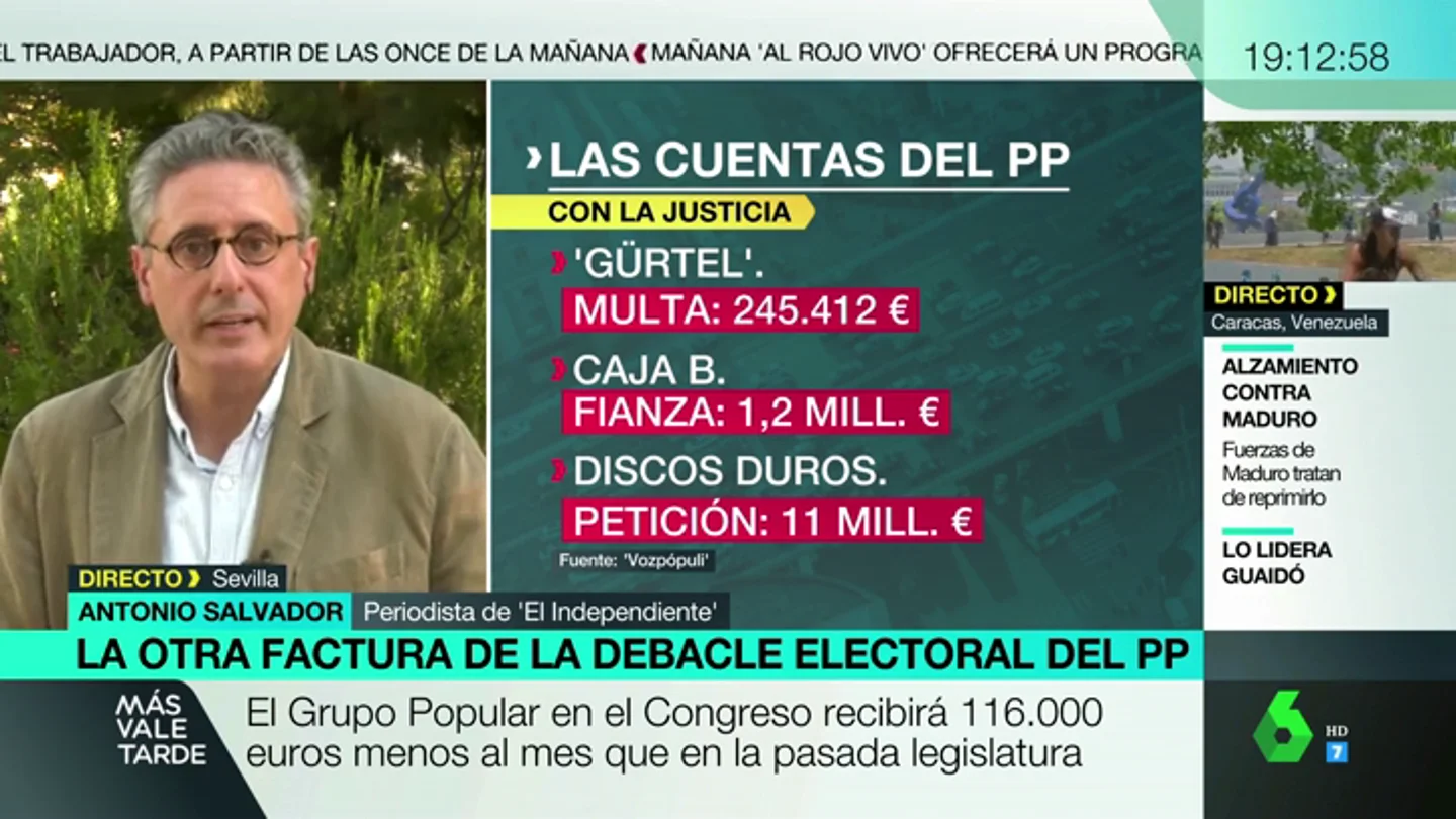 Antonio Salvador: "El PP podría dejar de percibir casi 11 millones de euros" Antonio Salvador: "El PP podría dejar de percibir casi 11 millones de euros"