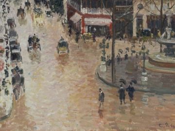 El cuadro 'Rue Saint-Honoré por la tarde. Efecto de lluvia', de Camille Pissarro. El cuadro 'Rue Saint-Honoré por la tarde. Efecto de lluvia', de Camille Pissarro.