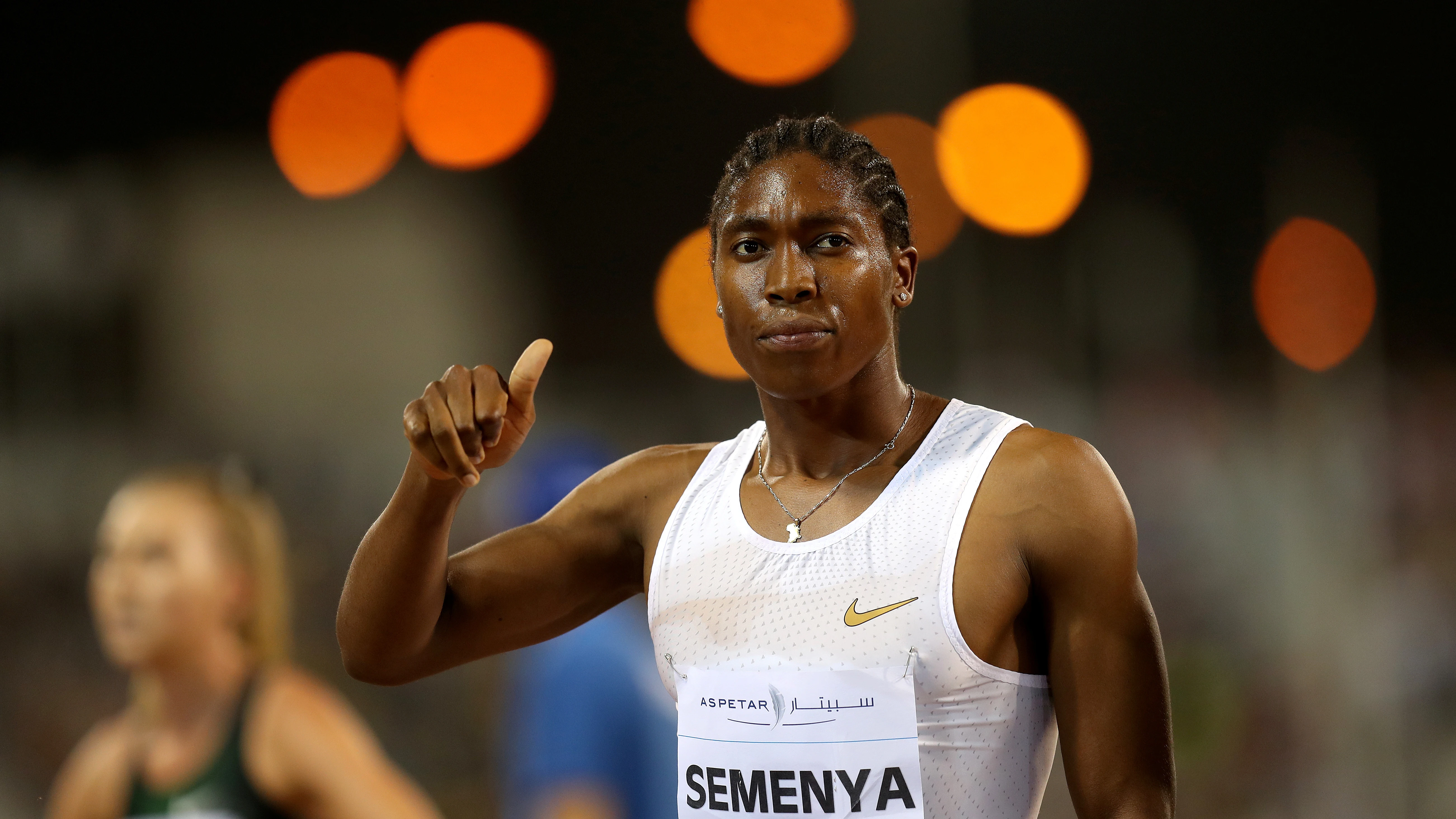 Semenya, durante una prueba