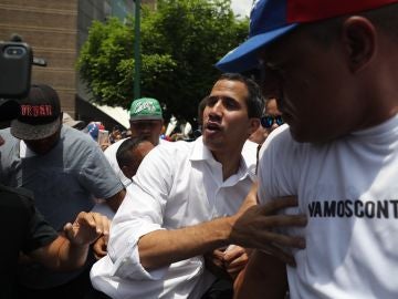 El líder opositor Juan Guaidó participa en una manifestación en Caracas El líder opositor Juan Guaidó participa en una manifestación en Caracas