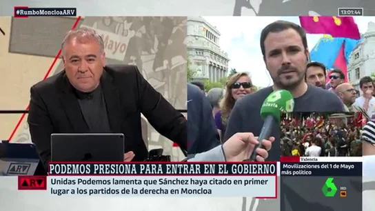 Alberto Garzón: "Sánchez en campaña electoral es muy rojo, muy rojo, pero cuando acaba la campaña se vuelve naranja" Alberto Garzón: "Sánchez en campaña electoral es muy rojo, muy rojo, pero cuando acaba la campaña se vuelve naranja"