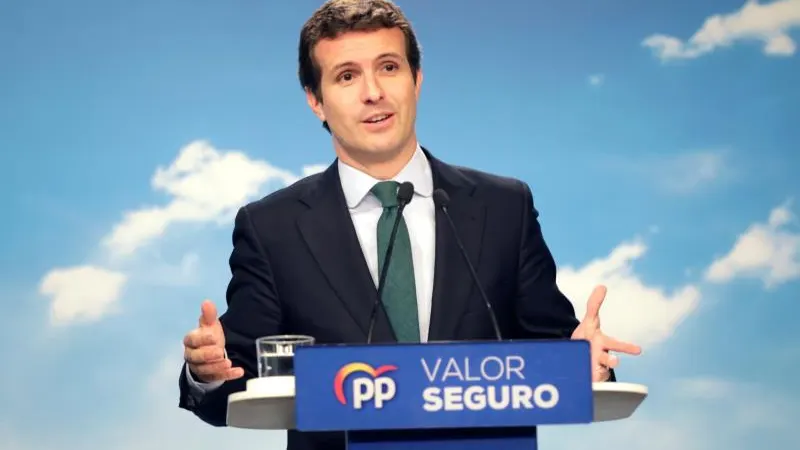 El presidente del PP, Pablo Casado