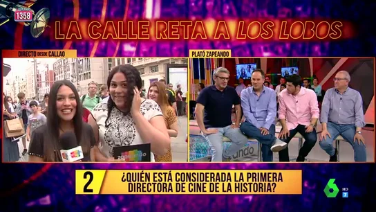 La calle reta a 'Los Lobos' en Zapeando: "¿Quién es la primera directora de cine de la historia?" La calle reta a 'Los Lobos' en Zapeando: "¿Quién es la primera directora de cine de la historia?"