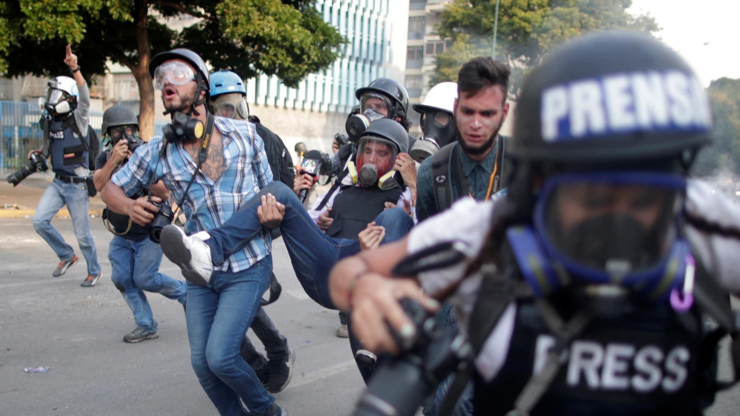 Imagen de archivo de disturbios en Venezuela Imagen de archivo de disturbios en Venezuela