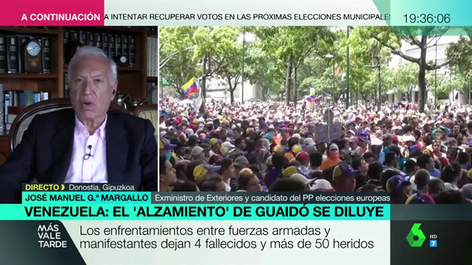 García-Margallo: "Quién está desobedeciendo y dando un golpe de Estado es Maduro y no Guaidó"
