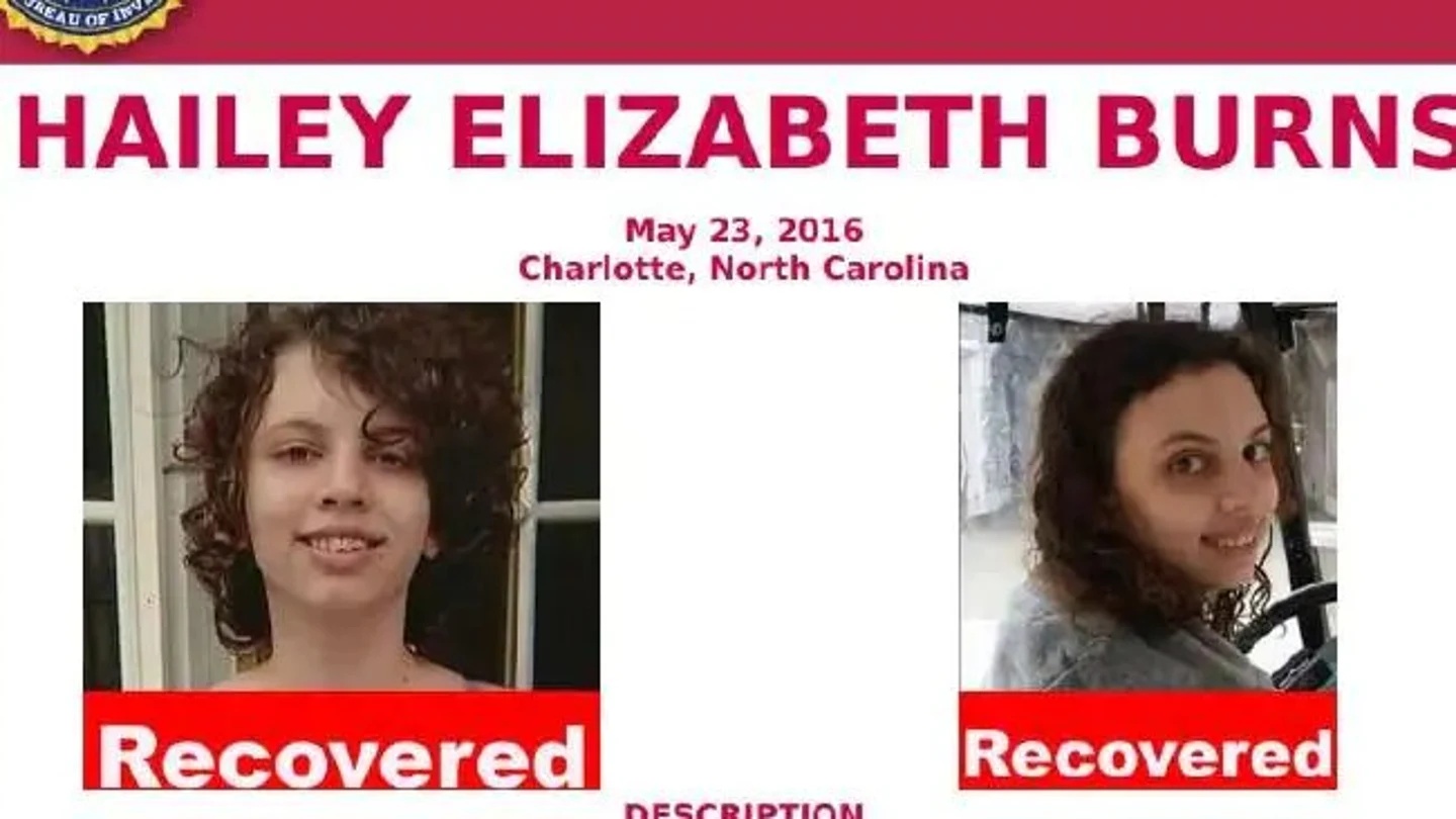 Hailey Elisabeth Burns, la menor que estuvo desaparecida durante un año Hailey Elisabeth Burns, la menor que estuvo desaparecida durante un año