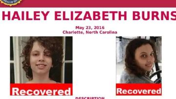 Hailey Elisabeth Burns, la menor que estuvo desaparecida durante un año