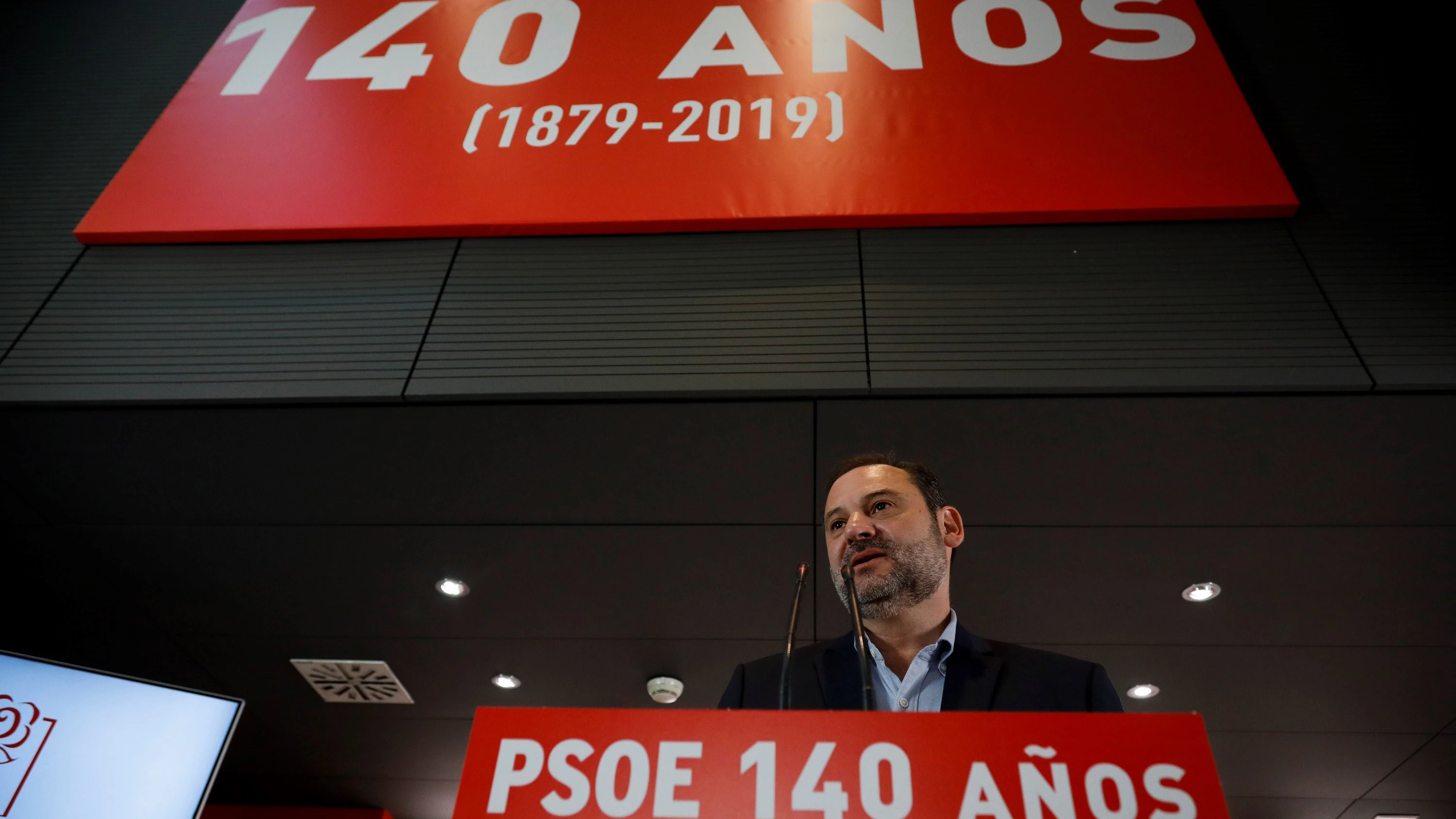 José Luis Ábalos, durante el acto de celebración de los 140 años del PSOE.