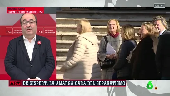 Miquel Iceta defiende retirar la Creu de Sant Jordi a Núria de Gispert: "Actúa como si fuera una hooligan" Miquel Iceta defiende retirar la Creu de Sant Jordi a Núria de Gispert: "Actúa como si fuera una hooligan"