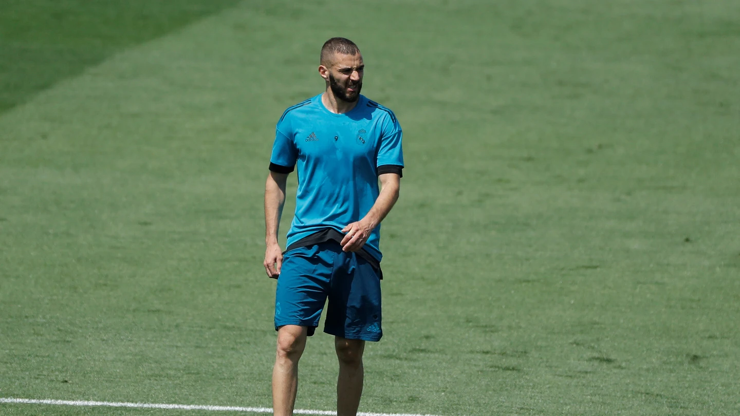 Karim Benzema entrenando en Valdebebas Karim Benzema entrenando en Valdebebas