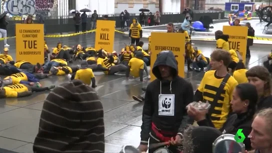 Imagen de la protesta medioambiental en París Imagen de la protesta medioambiental en París