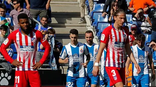 El Espanyol celebra uno de sus goles ante el Atlético de Madrid El Espanyol celebra uno de sus goles ante el Atlético de Madrid