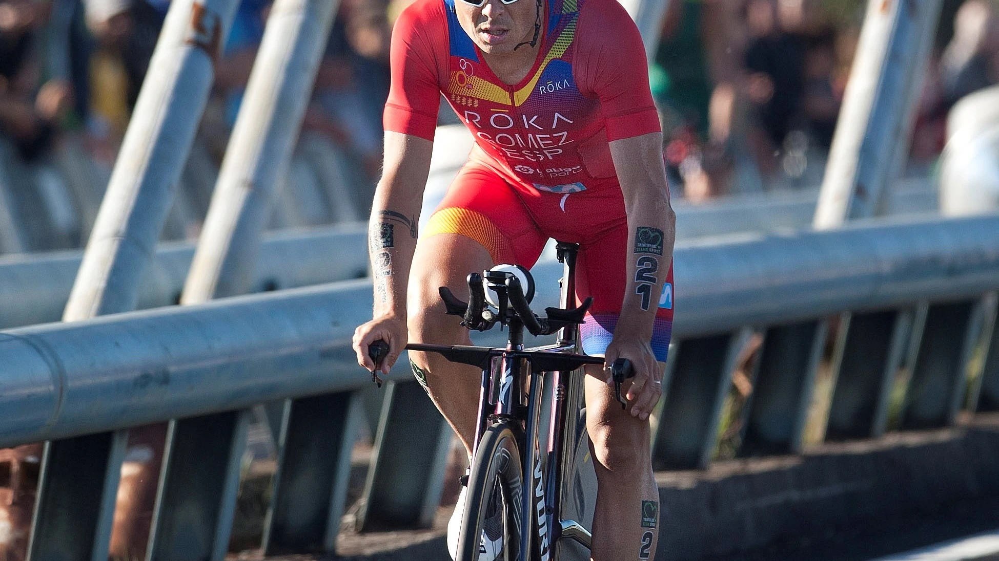 Gómez Noya, en la prueba de ciclismo de triatlón