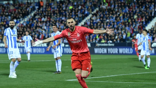 Karim Benzema celebra uno de sus goles con el Real Madrid Karim Benzema celebra uno de sus goles con el Real Madrid