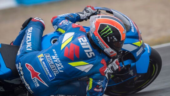 &Aacute;lex Rins, en una curva del circuito de Jerez