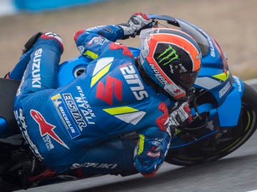 Álex Rins, en una curva del circuito de Jerez Álex Rins, en una curva del circuito de Jerez