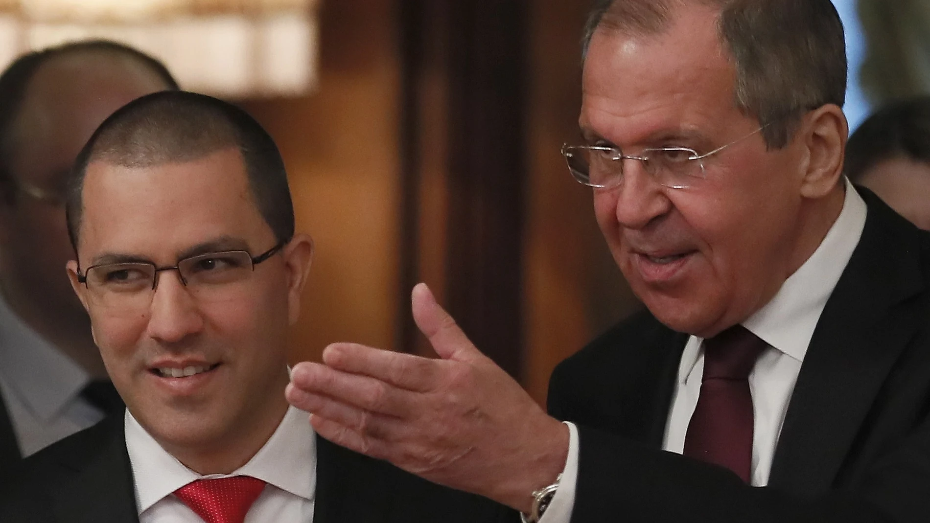 El ministro ruso de Asuntos Exteriores Serguéi Lavrov y su homólogo venezolano, Jorge Arreaza.