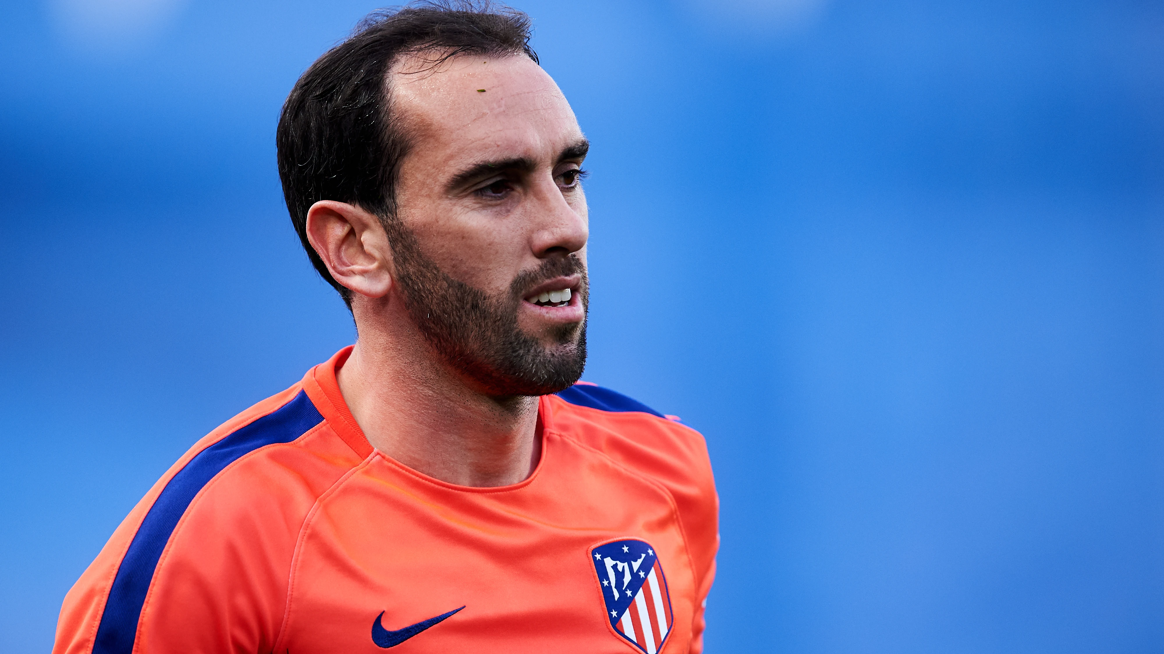 Godín en un entrenamiento con el Atlético de Madrid