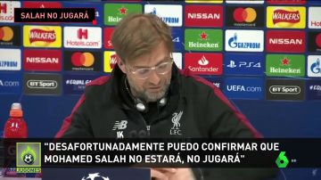 Klopp confirma que Salah será baja ante el Barça: "Está mejor, pero no puede jugar mañana"