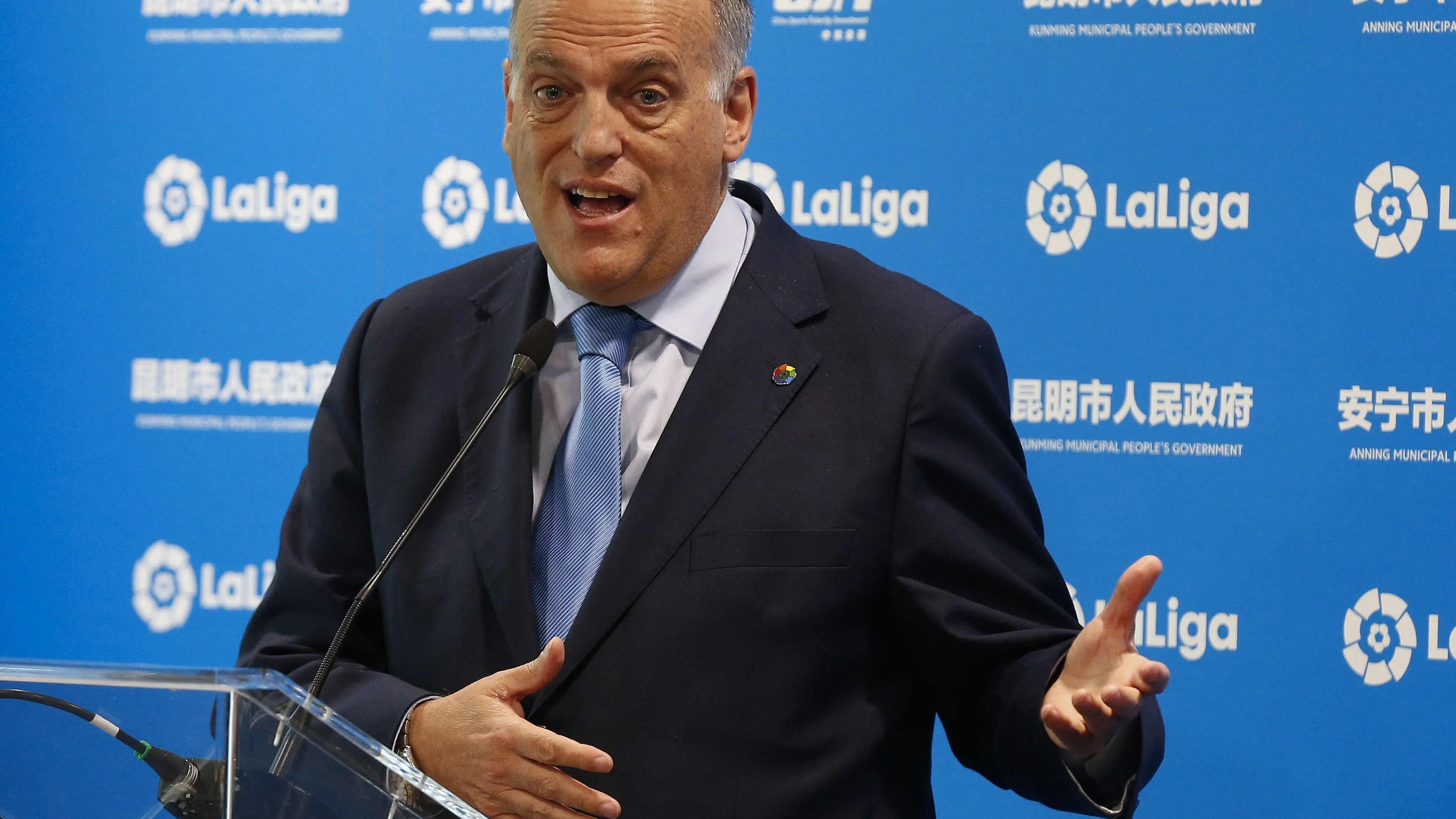 Javier Tebas en un evento de LaLiga