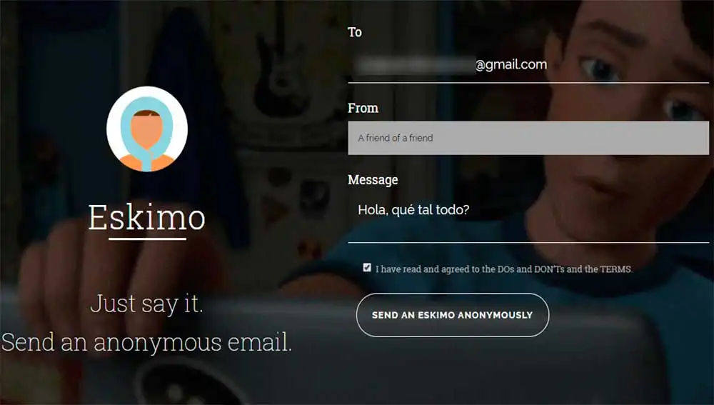 La herramienta de correos anónimos Eskimo