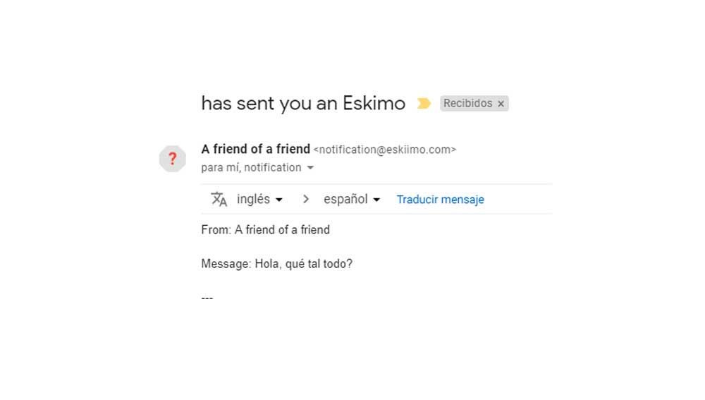 Así ve el receptor el correo recibido
