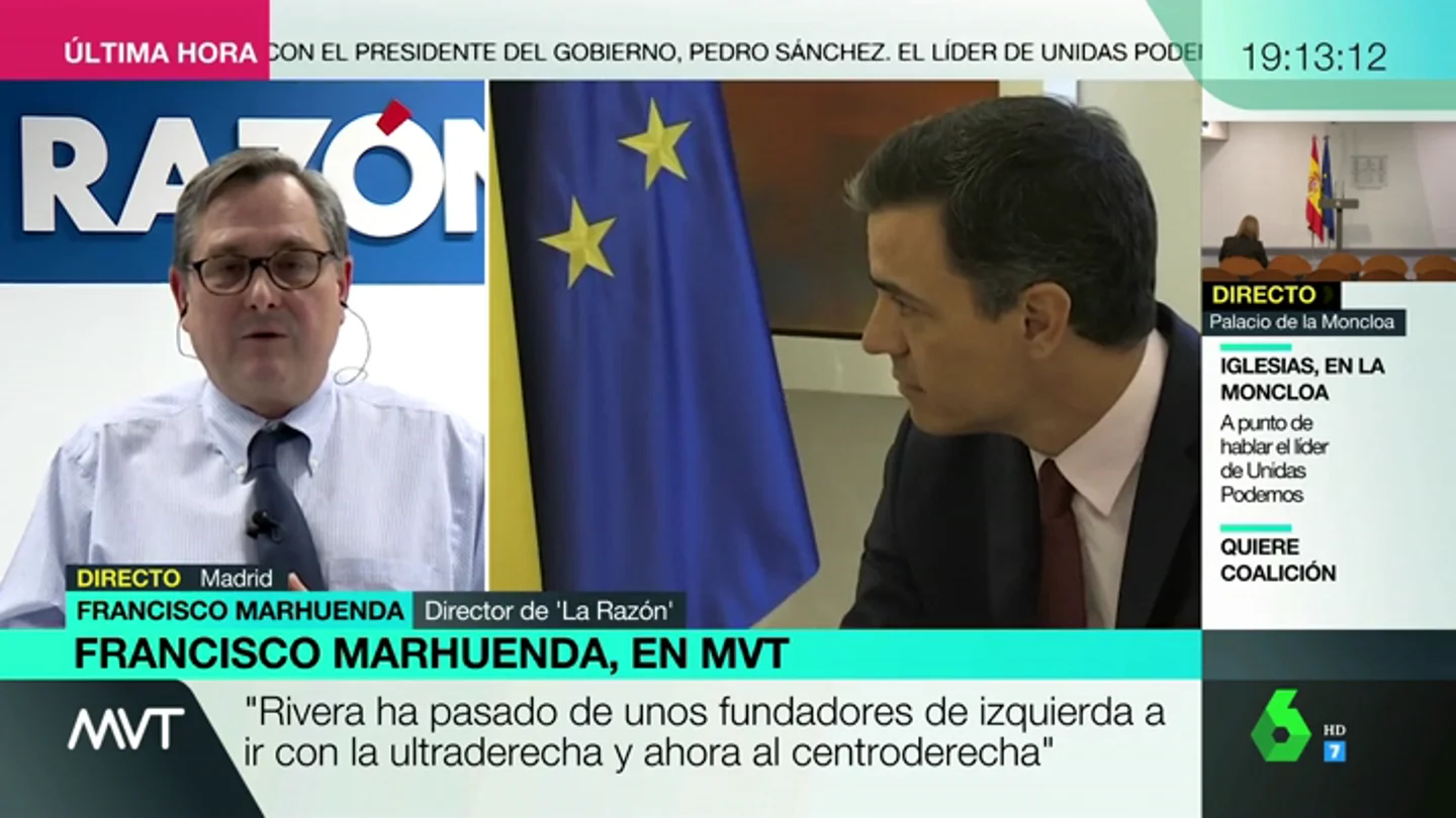Los elogios de Francisco Marhuenda a Pedro Sánchez: "Es un líder político con mucho cuajo, con fuerza política y con capacidad de liderazgo" Los elogios de Francisco Marhuenda a Pedro Sánchez: "Es un líder político con mucho cuajo, con fuerza política y con capacidad de liderazgo"