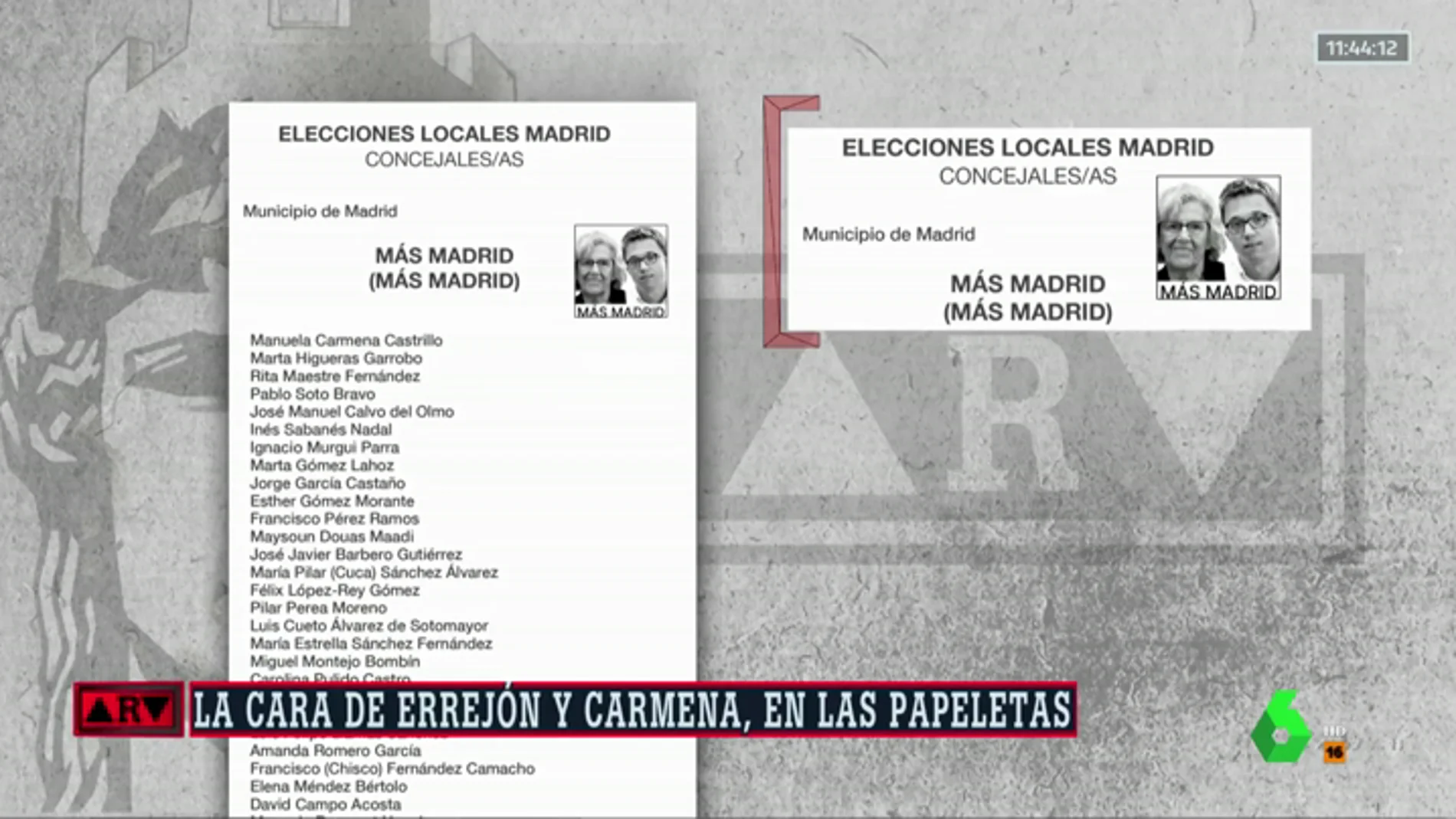 Las caras de Carmena y Errejón serán el logo de las papeletas de Más Madrid en las elecciones del 26M