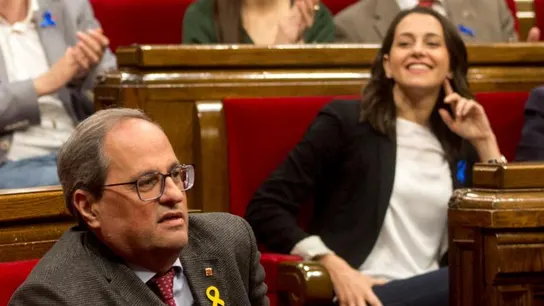 Quim Torra e Inés Arrimadas en el Parlament catalán Quim Torra e Inés Arrimadas en el Parlament catalán