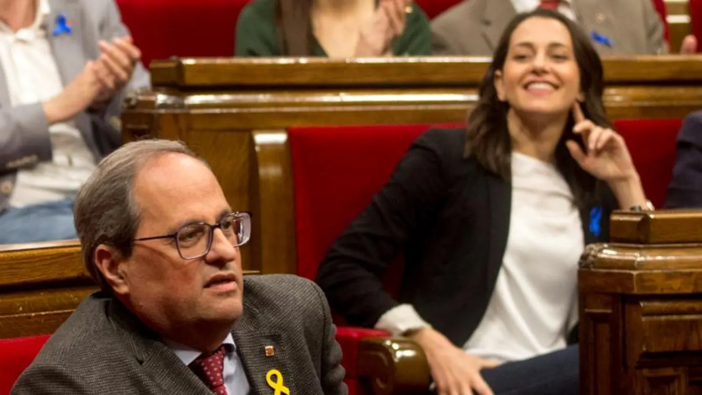 Quim Torra e Inés Arrimadas en el Parlament catalán Quim Torra e Inés Arrimadas en el Parlament catalán