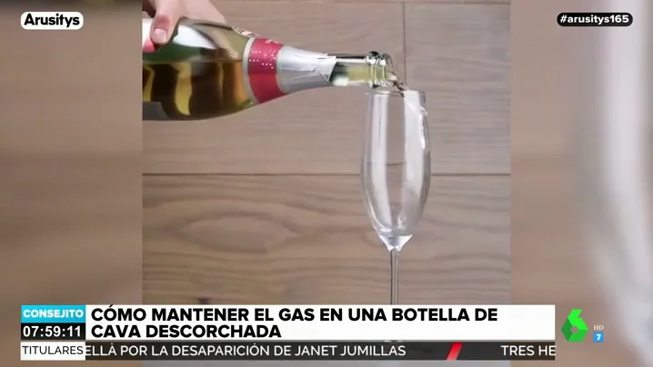 Cómo mantener el gas en una botella de cava descorchada y otros trucos caseros de Arusitys